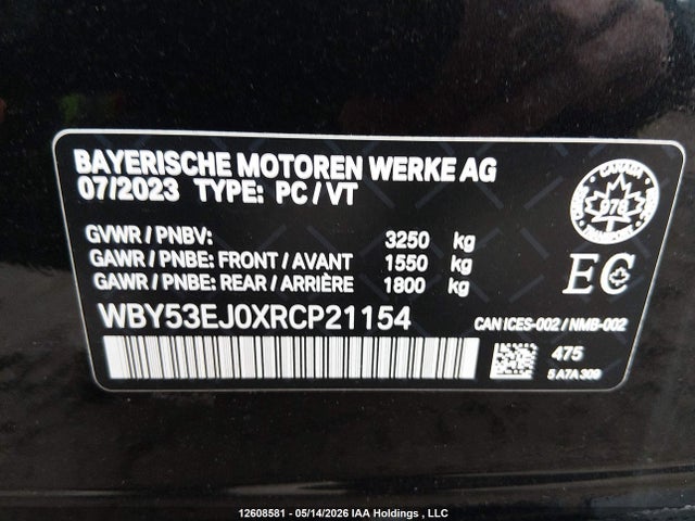 Aukcja sprzedaży 2024 Bmw I7 Xdrive60, vin: WBY53EJ0XRCP21154, numer aukcji: 12608581