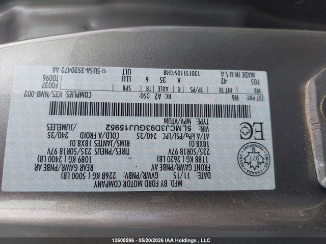 Продажа на аукционе авто 2016 Lincoln Mkc Reserve, vin: 5LMCJ3D93GUJ15952, номер лота: 12608596