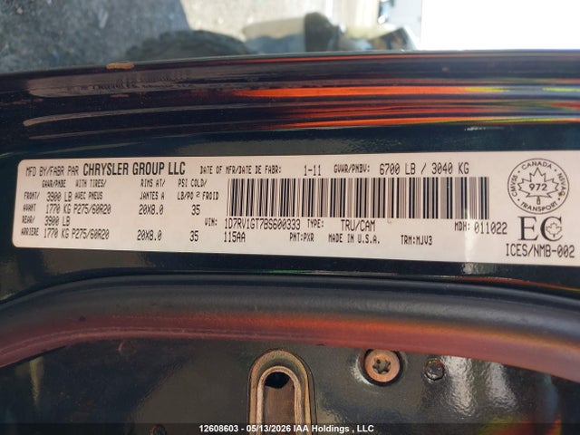 Aukcja sprzedaży 2011 Dodge Ram 1500, vin: 1D7RV1GT7BS600333, numer aukcji: 12608603