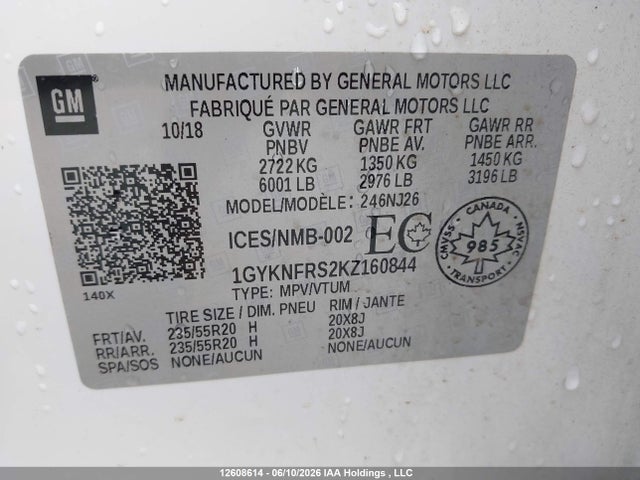 Cadillac XT5 2019 1GYKNFRS2KZ160844 Image 9