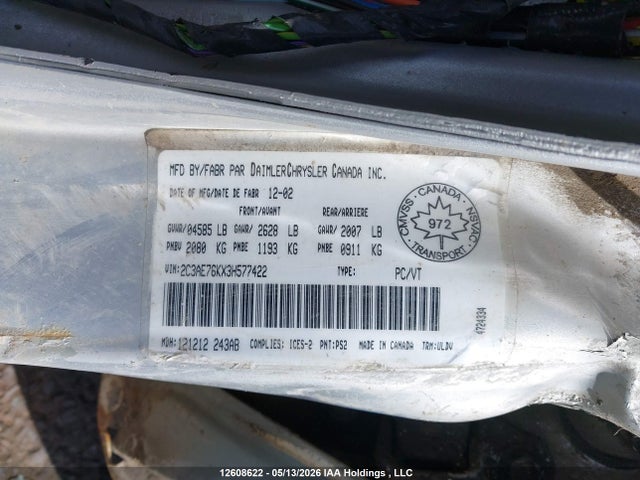 Продажа на аукционе авто 2003 Chrysler 300m Special, vin: 2C3AE76KX3H577422, номер лота: 12608622