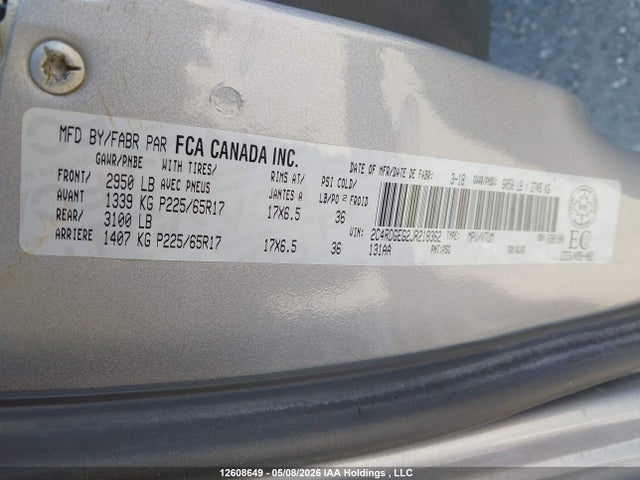 2018 Dodge Grand Caravan Gt მანქანა იყიდება აუქციონზე, vin: 2C4RDGEG2JR218362, აუქციონის ნომერი: 12608649
