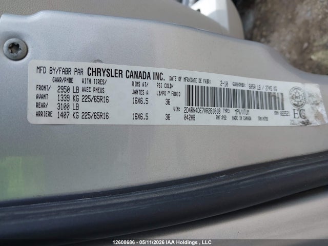 Aukcja sprzedaży 2010 Dodge Grand Caravan Se, vin: 2D4RN4DE7AR281018, numer aukcji: 12608686