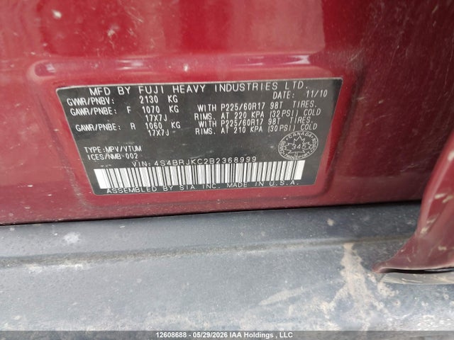 Продаж на аукціоні авто 2011 Subaru Outback, vin: 4S4BRJKC2B2368999, номер лоту: 12608688