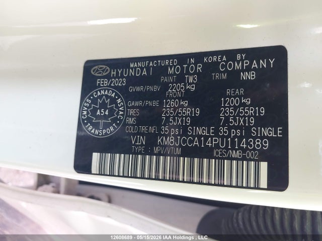Продажа на аукционе авто 2023 Hyundai Tucson Luxury Hybrid Awd, vin: KM8JCCA14PU114389, номер лота: 12608689