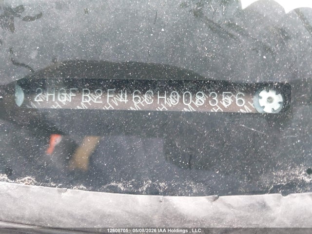 Aukcja sprzedaży 2012 Honda Civic Lx, vin: 2HGFB2F46CH008356, numer aukcji: 12608705