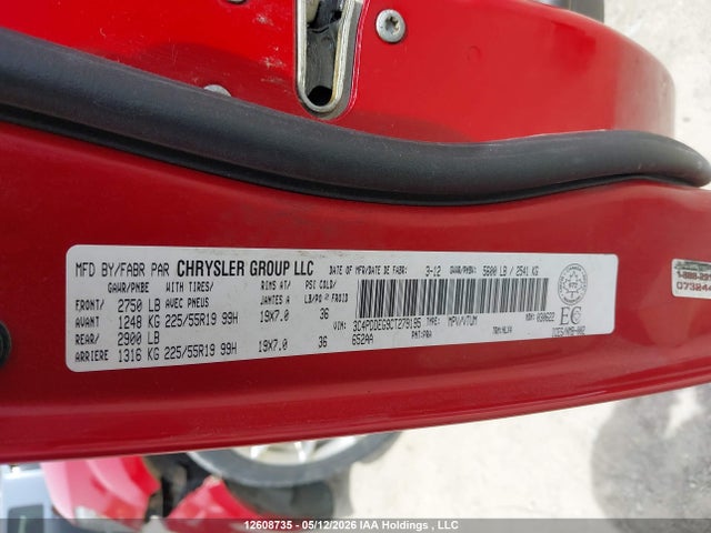 Продажа на аукционе авто 2012 Dodge Journey R/t Rallye, vin: 3C4PDDEG9CT279195, номер лота: 12608735
