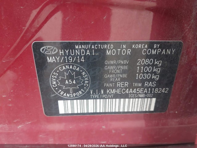 Продаж на аукціоні авто 2014 Hyundai Sonata Hybrid Hybrid, vin: KMHEC4A45EA118242, номер лоту: 12598174