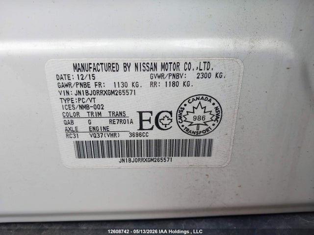 JN1BJ0RRXGM265571 Infiniti QX50