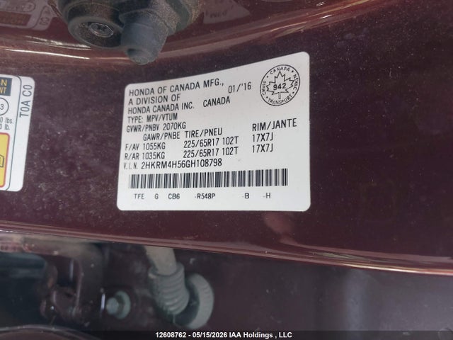 2HKRM4H56GH108798 Honda CR-V