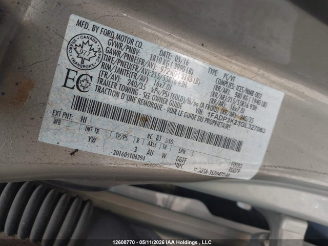Aukcja sprzedaży 2016 Ford Focus Se, vin: 1FADP3K23GL327083, numer aukcji: 12608770