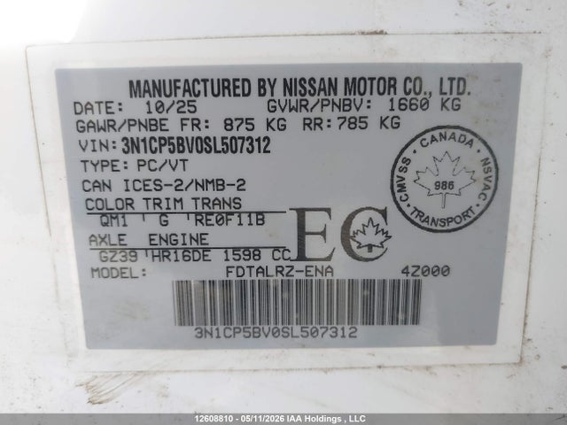3N1CP5BV0SL507312 Nissan Kicks Play S
