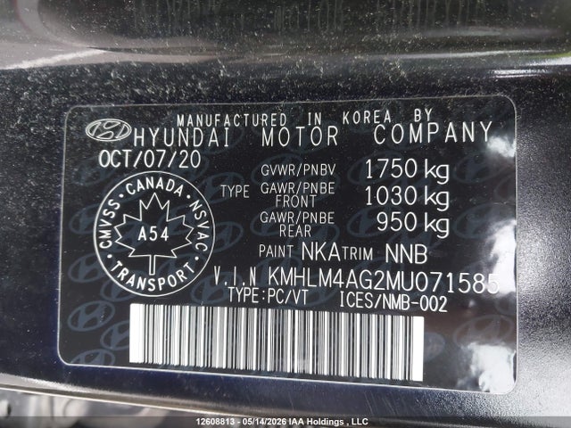 Aukcja sprzedaży 2021 Hyundai Elantra, vin: KMHLM4AG2MU071585, numer aukcji: 12608813