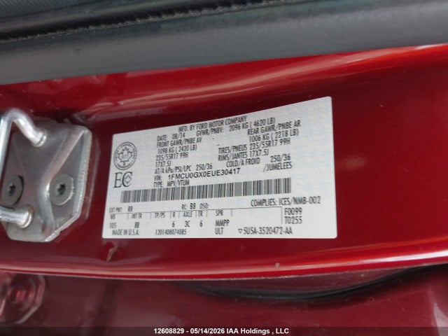 Продаж на аукціоні авто 2014 Ford Escape Se, vin: 1FMCU0GX0EUE30417, номер лоту: 12608829
