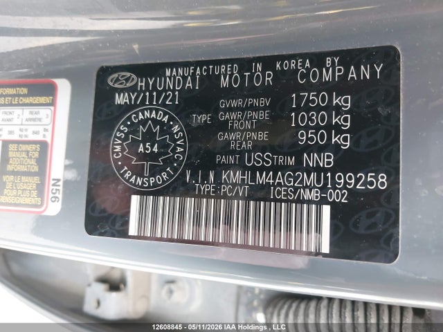 2021 Hyundai Elantra Preferred Ivt მანქანა იყიდება აუქციონზე, vin: KMHLM4AG2MU199258, აუქციონის ნომერი: 12608845