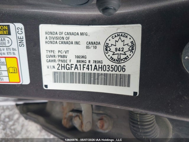 Продаж на аукціоні авто 2010 Honda Civic Dx-g, vin: 2HGFA1F41AH035006, номер лоту: 12608876