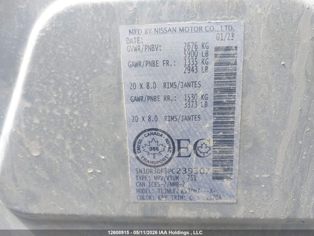 Nissan Pathfinder Platinum 2023 5N1DR3DF8PC239307 Image 18
