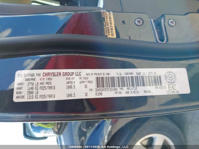 2010 Dodge Journey Se მანქანა იყიდება აუქციონზე, vin: 3D4PG4FB7AT231849, აუქციონის ნომერი: 12608944