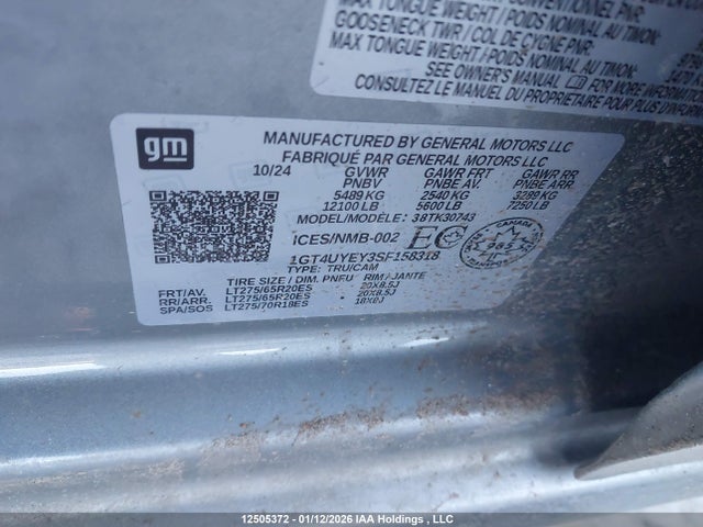 1GT4UYEY3SF158318 GMC Sierra 3500hd Denali Ultimate