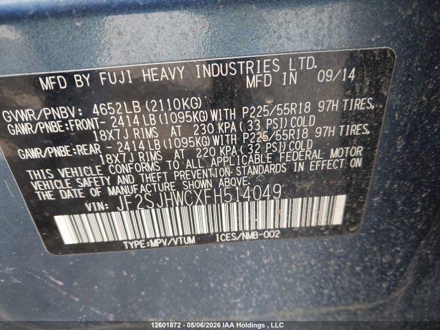 JF2SJHWCXFH514049 Subaru Forester 2.0xt Limited Package