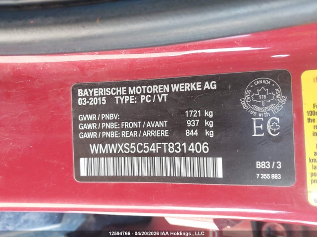WMWXS5C54FT831406 Mini 5 Door Cooper