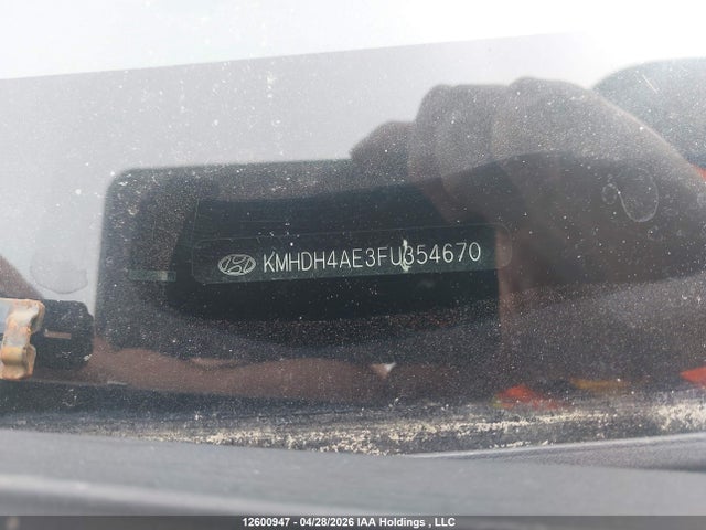 12600947 :رقم المزاد ، KMHDH4AE3FU354670 vin ، 2015 Hyundai Elantra Sport Appearance مزاد بيع