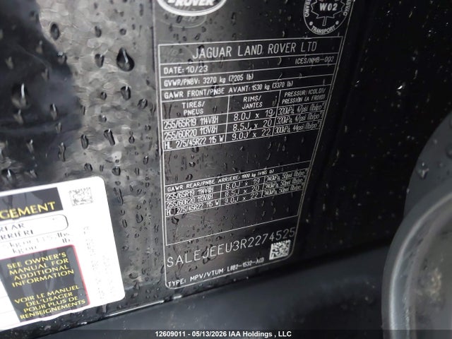 SALEJEEU3R2274525 Land Rover Defender 110 P400 S