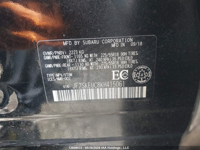 Subaru Forester 2.5i Limited 2019 JF2SKEUC8KH415061 Image 9