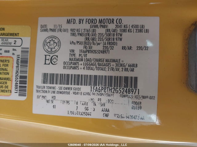 Ford Mustang Ecoboost Premium 2016 1FA6P8TH2G5248971 Image 22