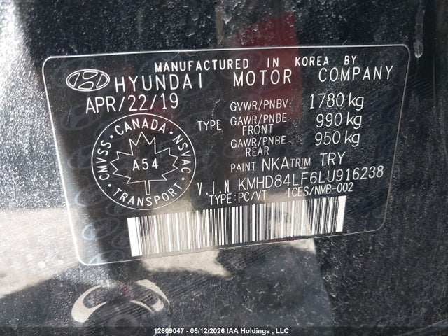 KMHD84LF6LU916238 Hyundai Elantra