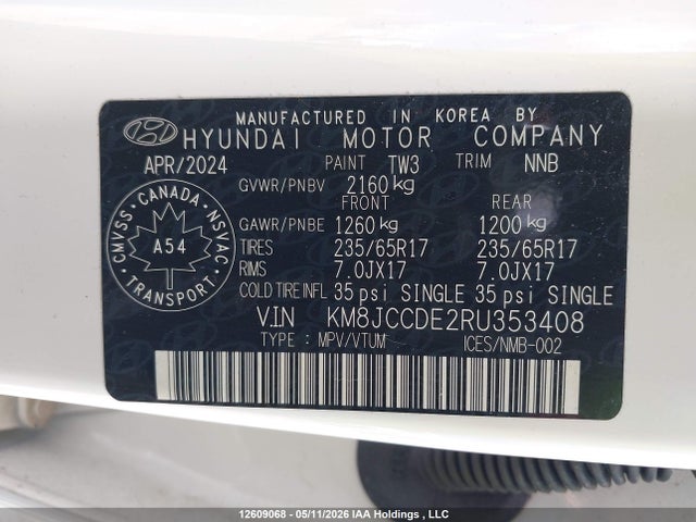 Hyundai TUCSON SEL 2024 KM8JCCDE2RU353408 Image 9