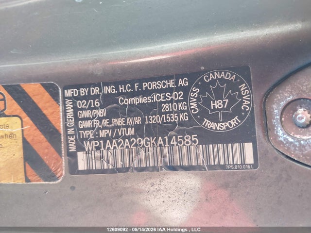 WP1AA2A29GKA14585 Porsche Cayenne