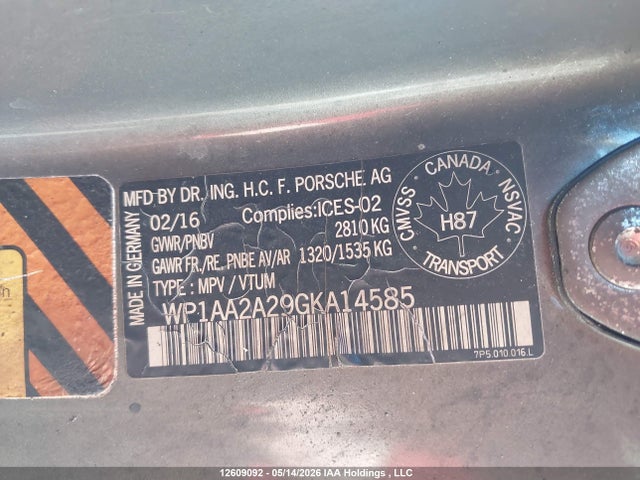 WP1AA2A29GKA14585 Porsche Cayenne