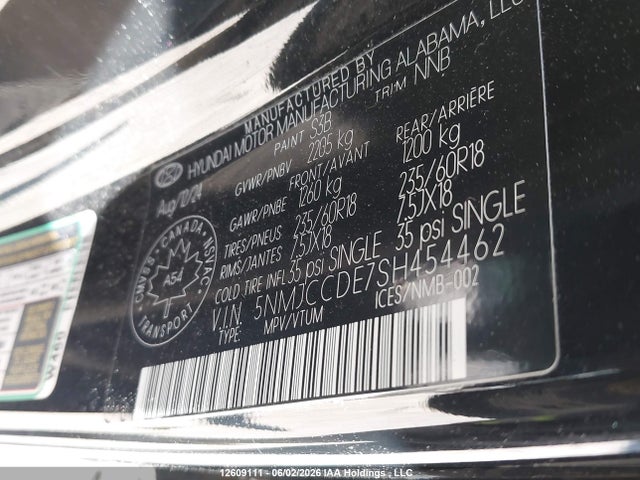 2025 Hyundai Tucson მანქანა იყიდება აუქციონზე, vin: 5NMJCCDE7SH454462, აუქციონის ნომერი: 12609111