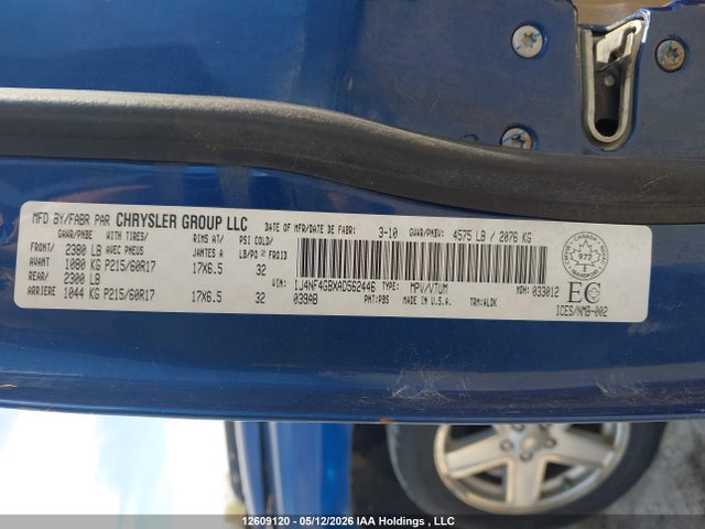 12609120 :رقم المزاد ، 1J4NF4GBXAD562446 vin ، 2010 Jeep Patriot Limited مزاد بيع