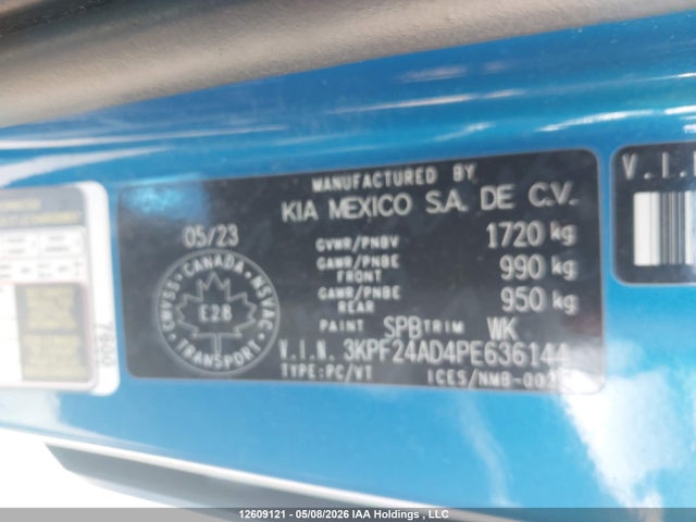 12609121 :رقم المزاد ، 3KPF24AD4PE636144 vin ، 2023 Kia Forte Lx مزاد بيع