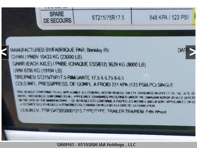 Brinkley Trailer 2025 7T0FG4739SB001215 Image 10