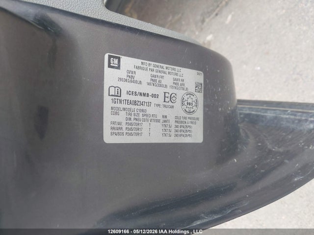 Aukcja sprzedaży 2011 Gmc Sierra 1500 Wt, vin: 1GTN1TEA0BZ347137, numer aukcji: 12609166