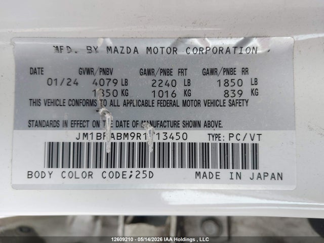 Mazda Mazda3 Gx 2024 JM1BPABM9R1713450 Image 9