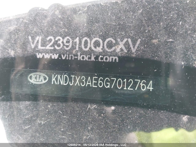 12609214 :رقم المزاد ، KNDJX3AE6G7012764 vin ، 2016 Kia Soul Ev Luxury مزاد بيع