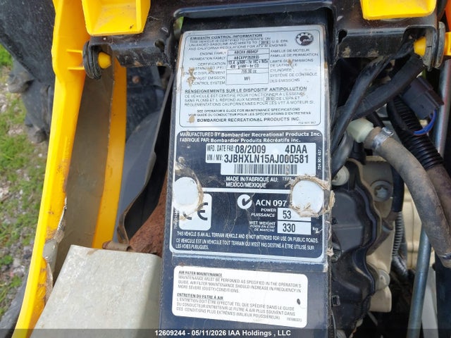 2010 Can-am Renegade 800r X მანქანა იყიდება აუქციონზე, vin: 3JBHXLN15AJ000581, აუქციონის ნომერი: 12609244