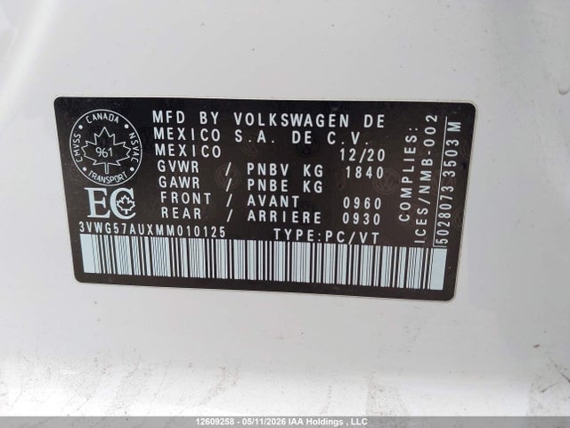 3VWG57AUXMM010125 Volkswagen Golf Comfortline/highline