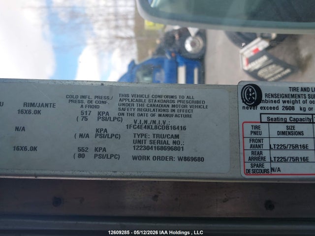 Продаж на аукціоні авто 2012 Ford Econoline, vin: 1FC4E4KL8CDB16416, номер лоту: 12609285