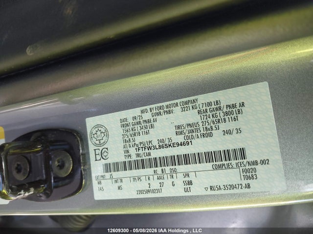 1FTFW3L86SKE94691 Ford F-150 Xlt