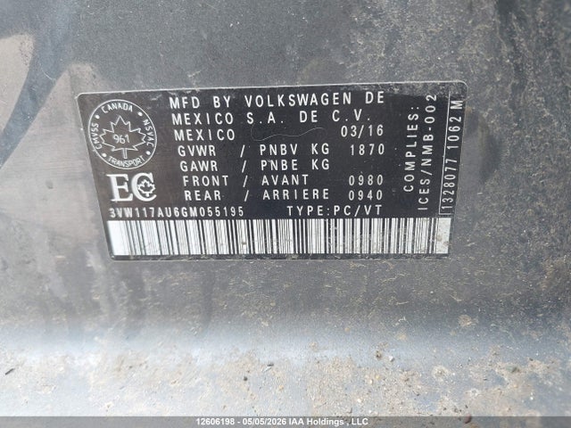 3VW117AU6GM055195 Volkswagen Golf 1.8 Tsi Comfortline/1.8 Tsi Highline/1.8 Tsi Trendline