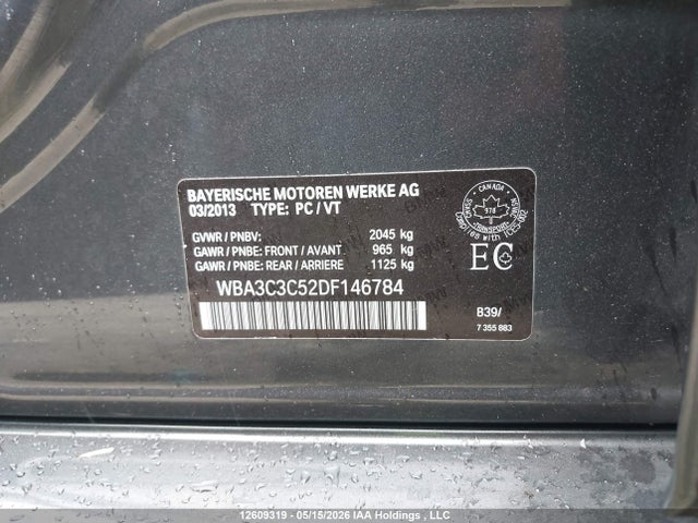 12609319 :رقم المزاد ، WBA3C3C52DF146784 vin ، 2013 Bmw 320 I Xdrive مزاد بيع