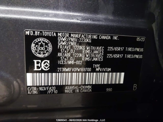 12609341 :رقم المزاد ، 2T3RWRFV0PW169700 vin ، 2023 Toyota Rav4 Xle/woodland Edition مزاد بيع