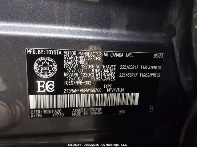 12609341 :رقم المزاد ، 2T3RWRFV0PW169700 vin ، 2023 Toyota Rav4 Xle/woodland Edition مزاد بيع