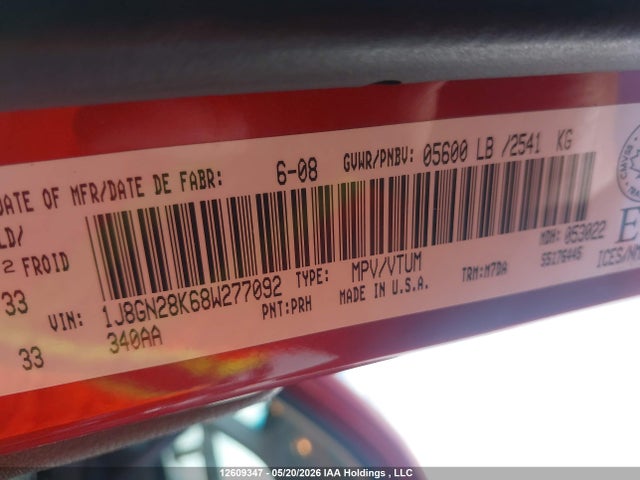 Продаж на аукціоні авто 2008 Jeep Liberty Sport, vin: 1J8GN28K68W277092, номер лоту: 12609347
