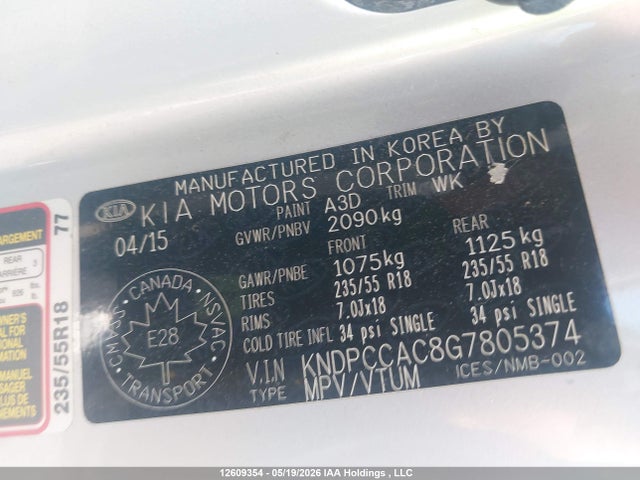 Aukcja sprzedaży 2016 Kia Sportage Ex/ex Luxury, vin: KNDPCCAC8G7805374, numer aukcji: 12609354